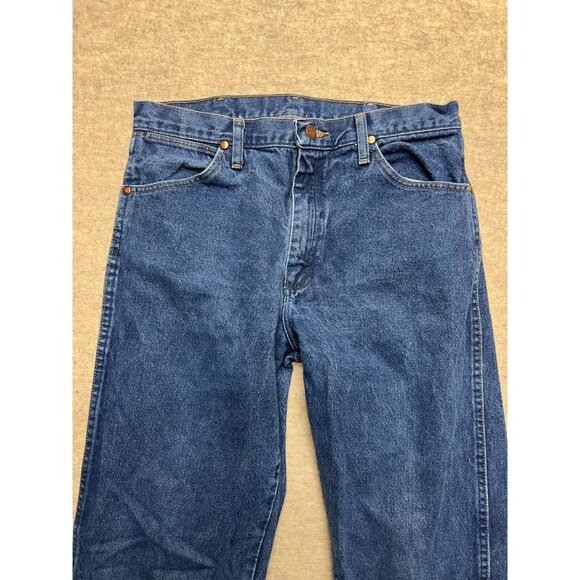 Wrangler 13MWZPW Cowboy Cut Medium Wash Denim Jeans 33 X 34 - Picture 2 of 8